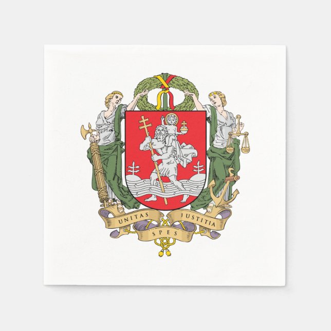 Coat of arms of Vilnius, Lithuania Napkins (Front)