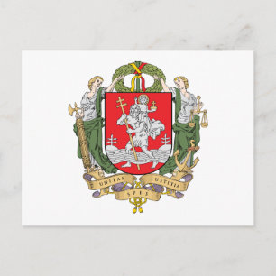 Coat of arms of Vilnius, Lithuania Postcard