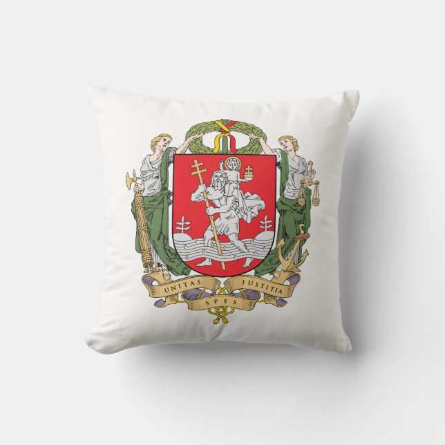 Coat of arms of Vilnius, Lithuania Throw Pillow (Front)