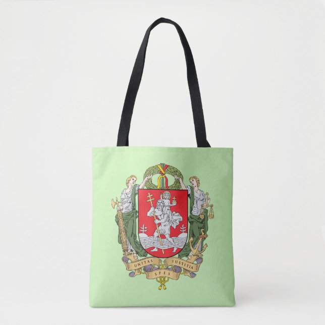Coat of arms of Vilnius, Lithuania Tote Bag (Front)