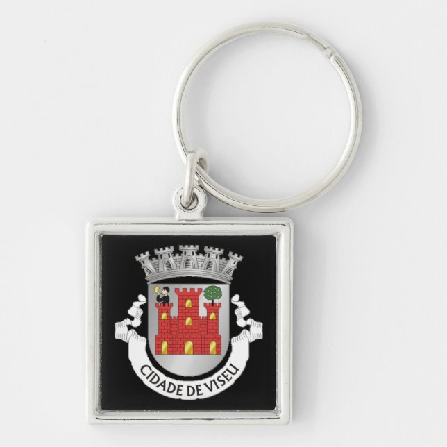 Coat of Arms of Viseu, PORTUGAL Classic Round Stic Key Ring (Front)