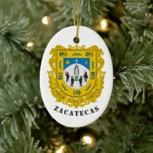 Coat of Arms of Zacatecas, Mexico Ceramic Tree Decoration