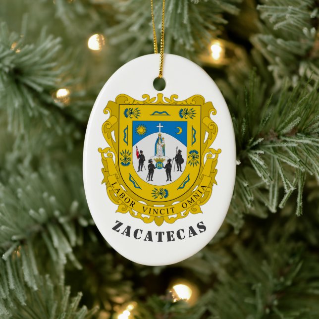 Coat of Arms of Zacatecas, Mexico Ceramic Tree Decoration (Tree)