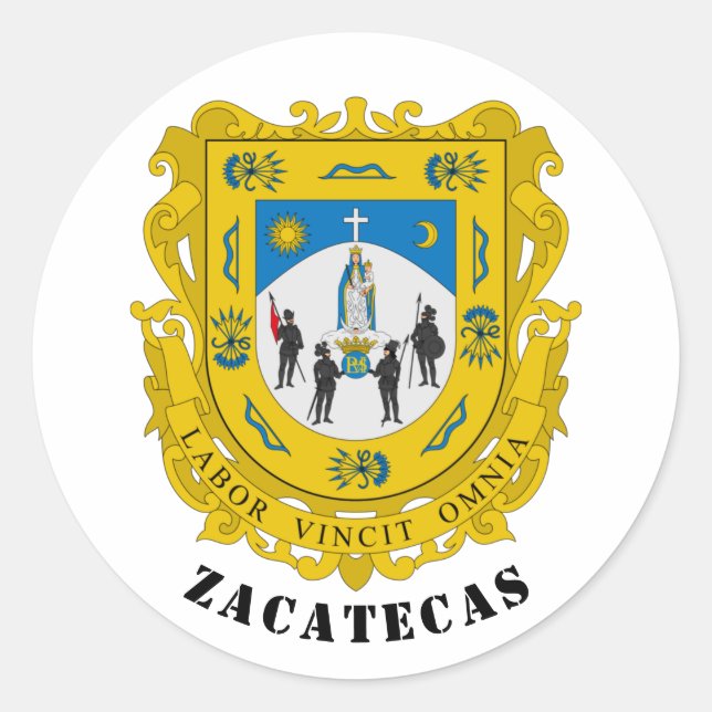 Coat of Arms of Zacatecas, Mexico Classic Round Sticker (Front)