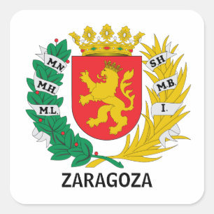 Coat of Arms of Zaragoza, SPAIN Square Sticker