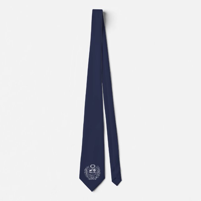 Coat of Arms Peruvian Navy Blue Tie (Front)