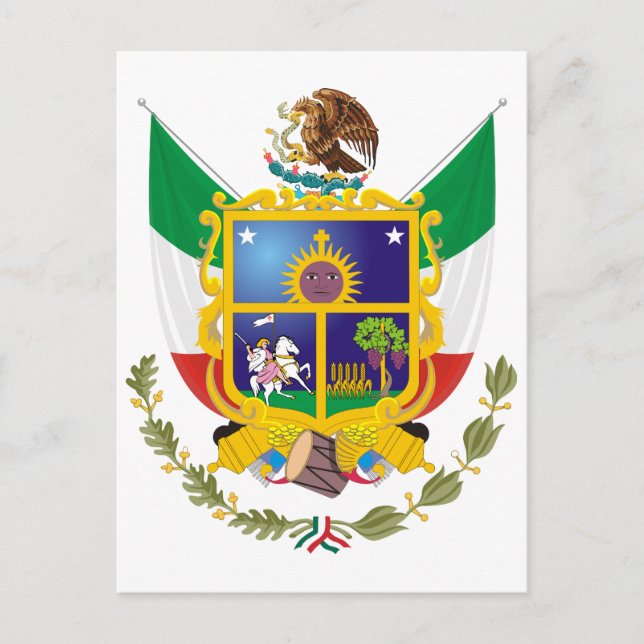 Coat of Arms Queretaro Official Mexico Symbol Logo Postcard (Front)