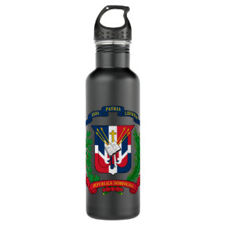 Coat of Arms Republica Dominicana Bandera Dominica 710 Ml Water Bottle