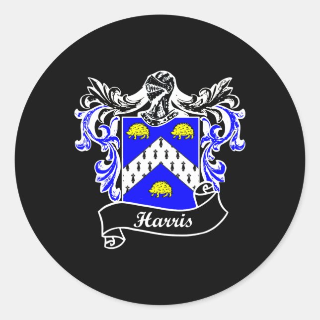 Coat Of Arms Surname Last Name Family Crest  Classic Round Sticker (Front)