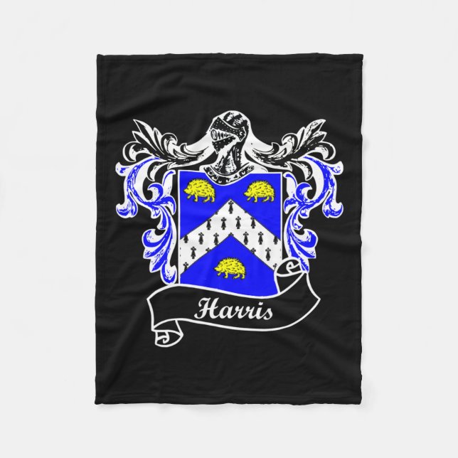 Coat Of Arms Surname Last Name Family Crest  Fleece Blanket (Front)