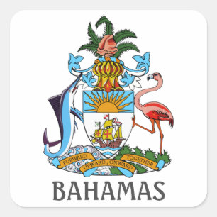 Coat of arms - the Bahamas Square Sticker