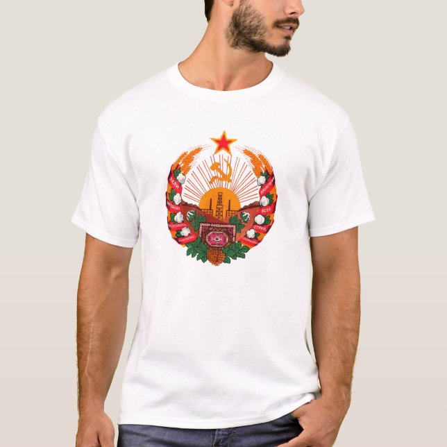 Coat of arms Turkmenistan Official Heraldry Symbol T-Shirt (Front)