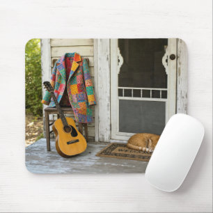 Coat of Many Colours with Guitar and Cat Mouse Mat