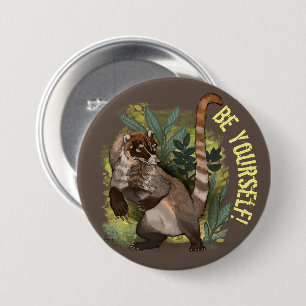 Coatamundi or White Nosed Coati 7.5 Cm Round Badge