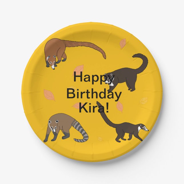 Coatis Birthday Paper Plate (Front)