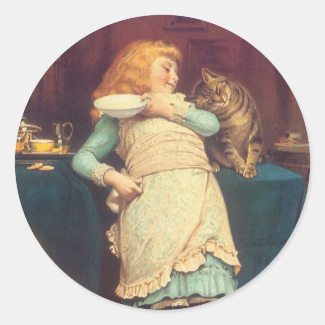 Coaxing Better Than Teasing Charles Burton Barber Classic Round Sticker (Front)