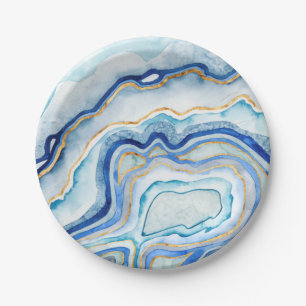 Cobalt Agate II Paper Plate