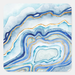 Cobalt Agate II Square Sticker