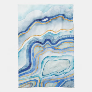 Cobalt Agate II Tea Towel