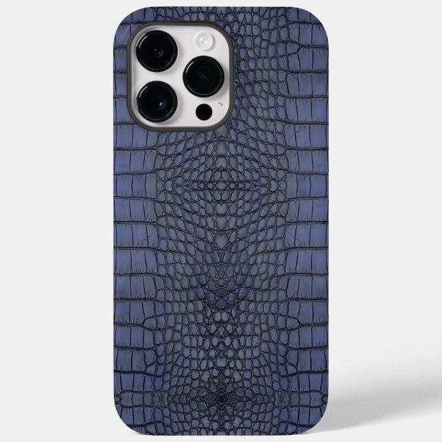 Cobalt Alligator Texture Print Case-Mate iPhone Case (Back)
