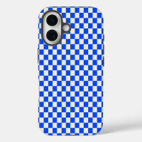 Cobalt and cream checkerboard pattern