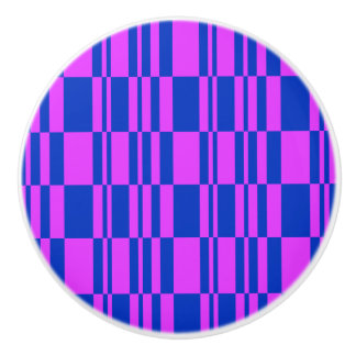 Cobalt and Magenta Abstract Stripes Dresser Drawer Ceramic Knob
