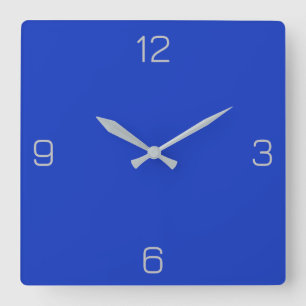 Cobalt Blue 1338BE Colour, With Add a Name Option Square Wall Clock