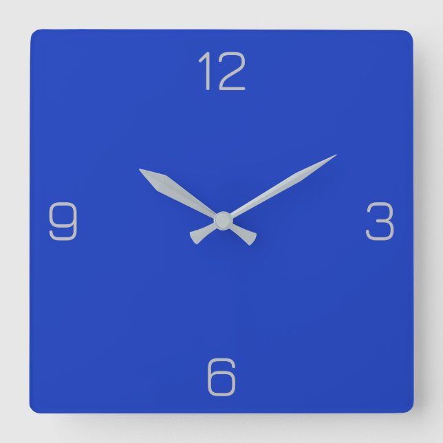 Cobalt Blue 1338BE Colour, With Add a Name Option Square Wall Clock (Front)