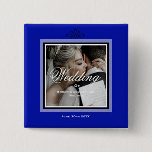 Cobalt blue 50th wedding button