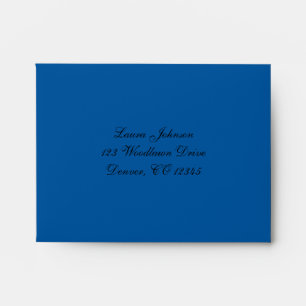 Cobalt Blue and Black Damask A2 Envelope for RSVP