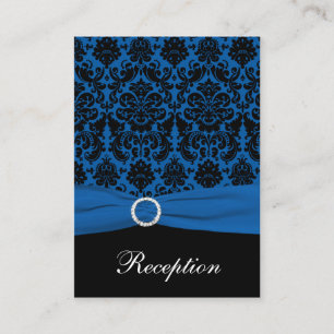 Cobalt Blue and Black Damask Enclosure Card