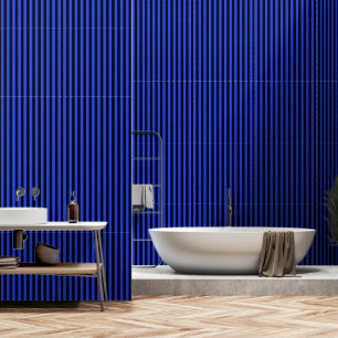 Cobalt Blue And Black Stripes Wallpaper
