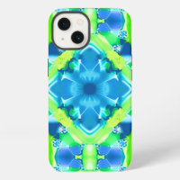 Cobalt Blue and Lime Green Tie Dye Pattern