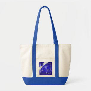Cobalt Blue and Silver Jumbo Bat Mitzvah Tote Bag