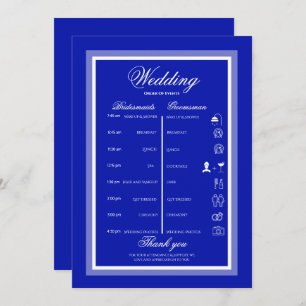 Cobalt blue and white itinerary invitation
