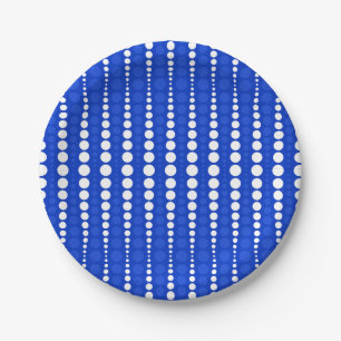 Cobalt Blue and White Polka Dots Paper Plate