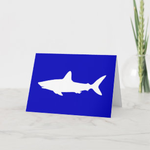 Cobalt Blue and White Shark Silhouette Thank You