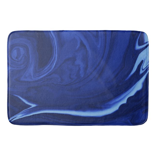 Cobalt blue background Textured Handmade Bath Mat (Front)