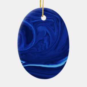 Cobalt blue background Textured Handmade Ceramic Tree Decoration