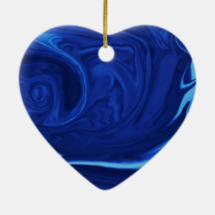 Cobalt blue background Textured Handmade Ceramic Tree Decoration