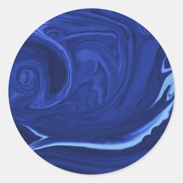 Cobalt blue background Textured Handmade Classic Round Sticker (Front)