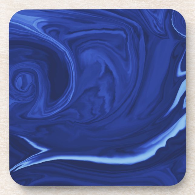 Cobalt blue background Textured Handmade Coaster (Front)