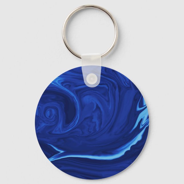 Cobalt blue background Textured Handmade Key Ring (Front)