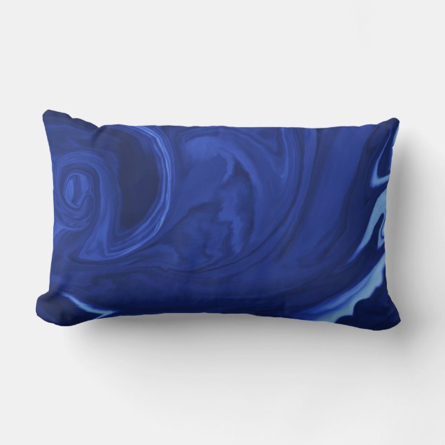 Cobalt blue background Textured Handmade Lumbar Cushion (Front)