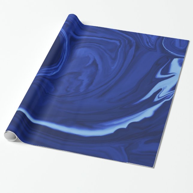 Cobalt blue background Textured Handmade Wrapping Paper (Unrolled)