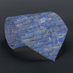 Cobalt Blue Brick Wall Pattern Tie<br><div class="desc">This cool tie is decorated with a cobalt blue brick wall pattern. Perfect gift for a construction worker,  builder or mason.</div>
