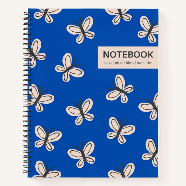 Cobalt Blue Butterflies Notebook (Front)