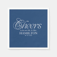 Cobalt Blue Cheers Modern Minimalist Wedding