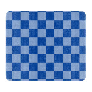 Cobalt Blue Chequerboard Cutting Board