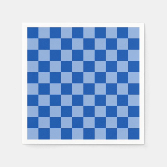 Cobalt Blue Chequerboard Napkin (Front)